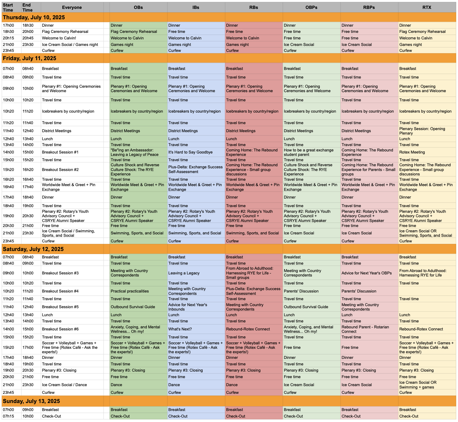 CSRYE Summer Conference 2025 agenda